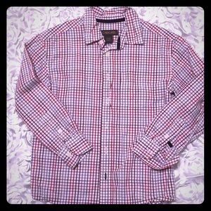 Checkered Plaid boys button down size 6/7 Small